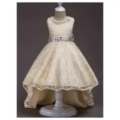 ALMA & DECO - Vestido Fiesta, Bautizo, Paje Modelo "Bárbara" Color Champagne