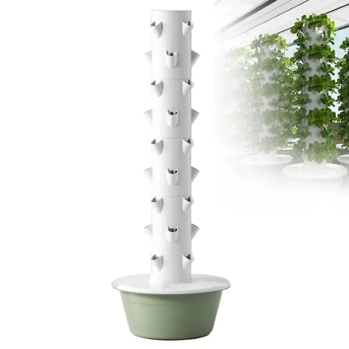 MUNDO MAGIA - Torre De Cultivo Hidropónico Vertical 165x53cm Color Blanco