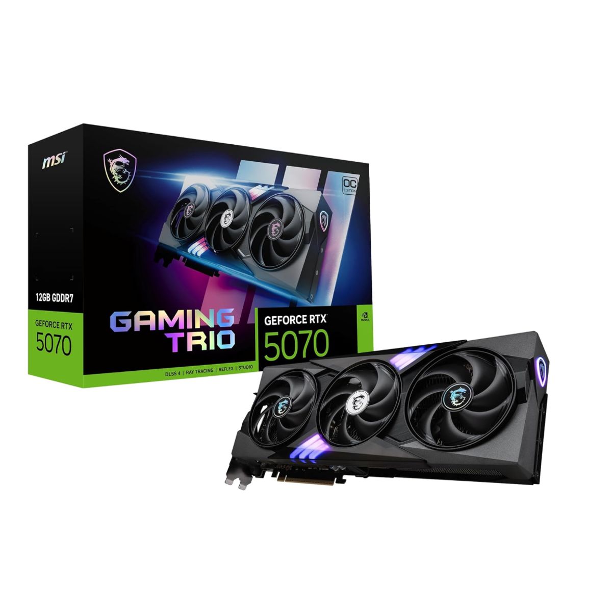 MSI - Tarjeta de Video - MSI Gaming Trio Nvidia GeForce RTX  5070 12G OC Edition