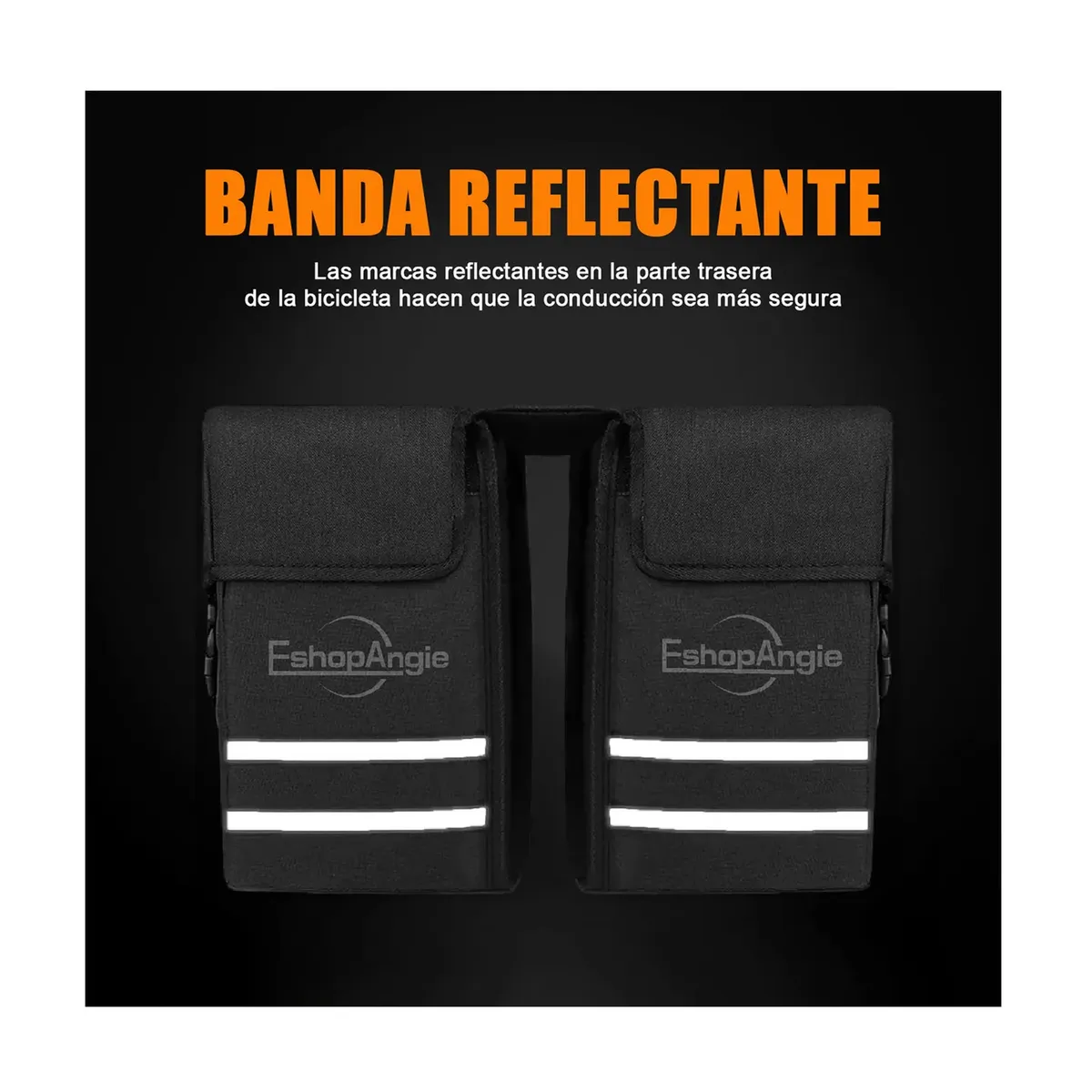 ESHOPANGIE - Alforja Para Bicicleta Bolso Doble Capacidad 25 Litros Negro