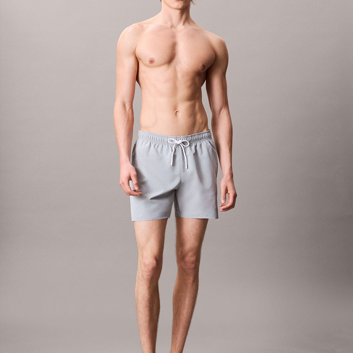 CALVIN KLEIN - Traje de Baño Largo Medio Ck Monogram Gris Calvin Klein