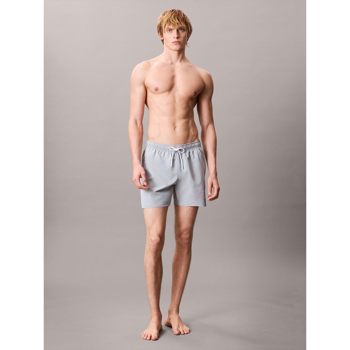 CALVIN KLEIN - Traje de Baño Largo Medio Ck Monogram Gris Calvin Klein