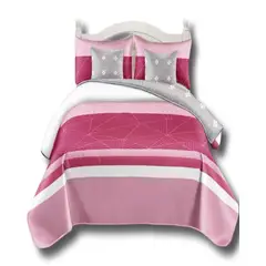 GENERICO - SET DE CAMA DE 9 PIEZAS INCLUYE CUBRECAMA MAS JUEGO DE SABANAS MAS CORTINAS 13