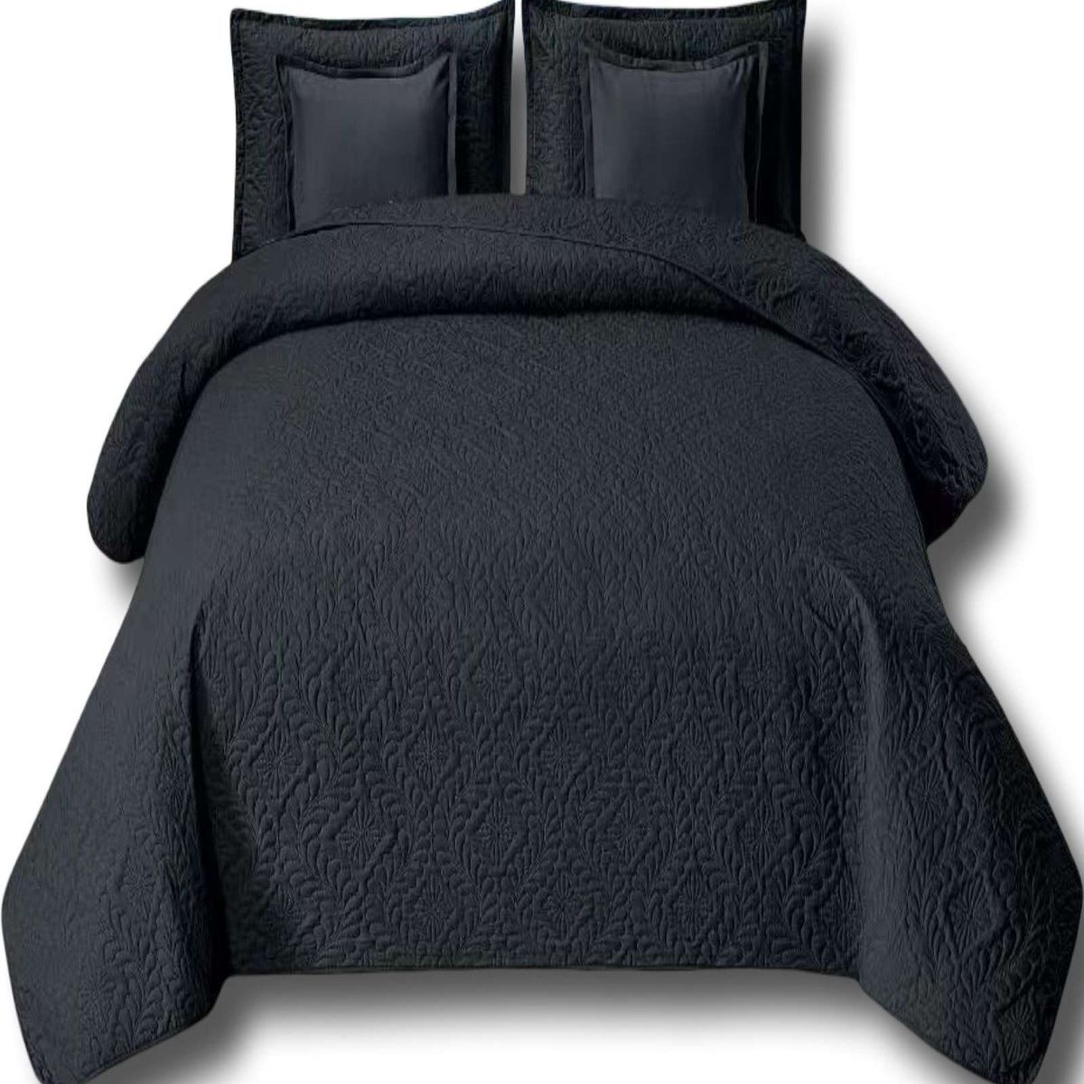 GENERICO - SET DE CAMA DE 9 PIEZAS INCLUYE CUBRECAMA MAS JUEGO DE SABANAS MAS CORTINAS 19