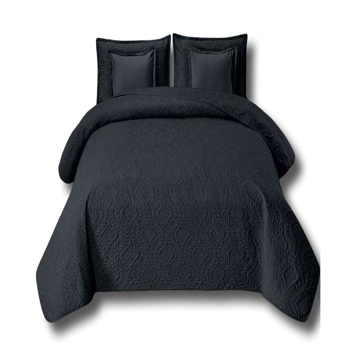 GENERICO - SET DE CAMA DE 9 PIEZAS INCLUYE CUBRECAMA MAS JUEGO DE SABANAS MAS CORTINAS 19