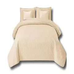 GENERICO - SET DE CAMA DE 9 PIEZAS INCLUYE CUBRECAMA MAS JUEGO DE SABANAS MAS CORTINAS 21