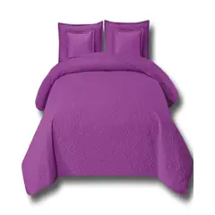 GENERICO - SET DE CAMA DE 9 PIEZAS INCLUYE CUBRECAMA MAS JUEGO DE SABANAS MAS CORTINAS 23