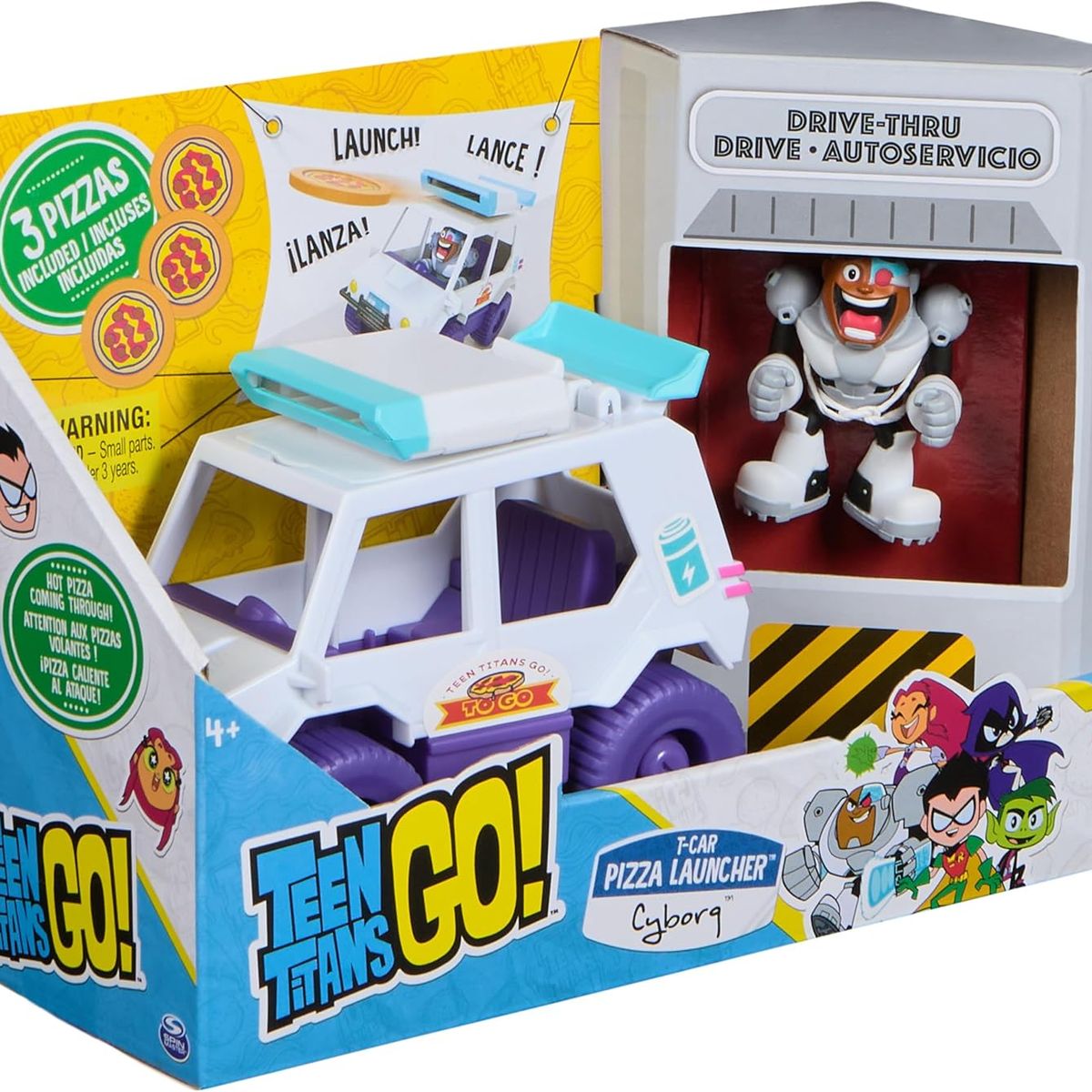 SPINMASTER - Teen Titans Go Vehículo Lanzador De Pizzas Cyborg