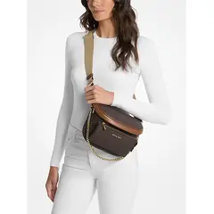 MICHAEL KORS - Riñonera crossbody monograma cafe