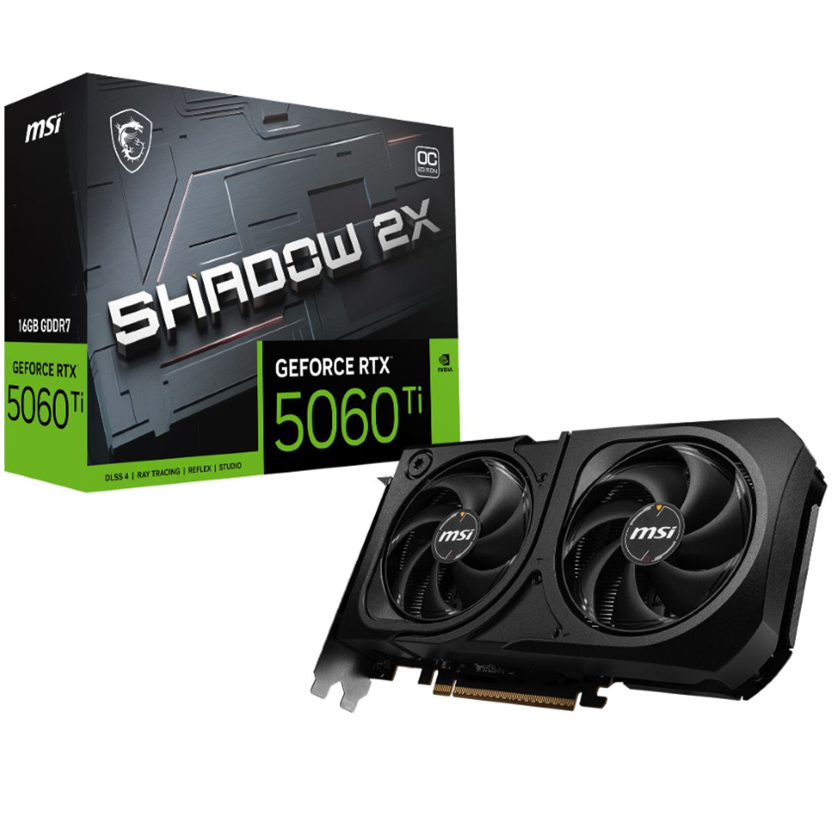 MSI - Tarjeta de Video - MSI Shadow 2X PLUS Nvidia GeForce RTX  5060 Ti 16G OC Edition