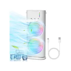 GENERICO - Ventilador Humificador Aire Acondicionado Doble Recargable