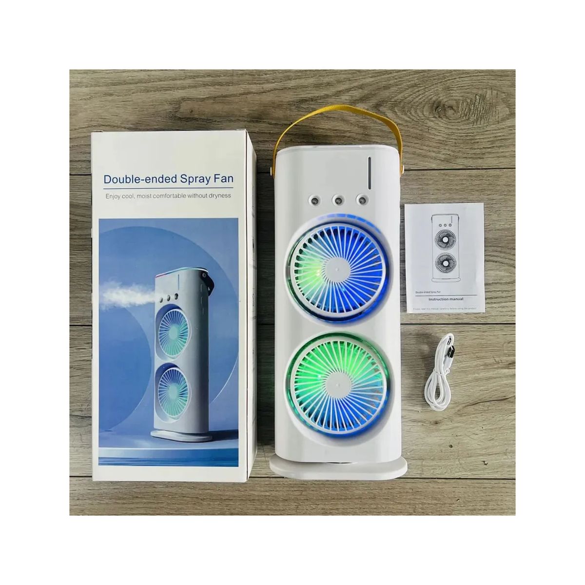 GENERICO - Ventilador Humificador Aire Acondicionado Doble Recargable