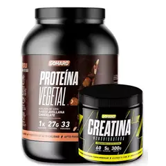GOHARD - Pack Proteina Vegetal 1 Kg Avellana Chocolate + Creatina 300 Gr