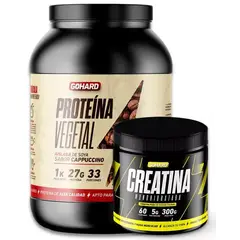 GOHARD - Pack Proteina Vegetal 1 Kg Cappuccino + Creatina 300 Gr