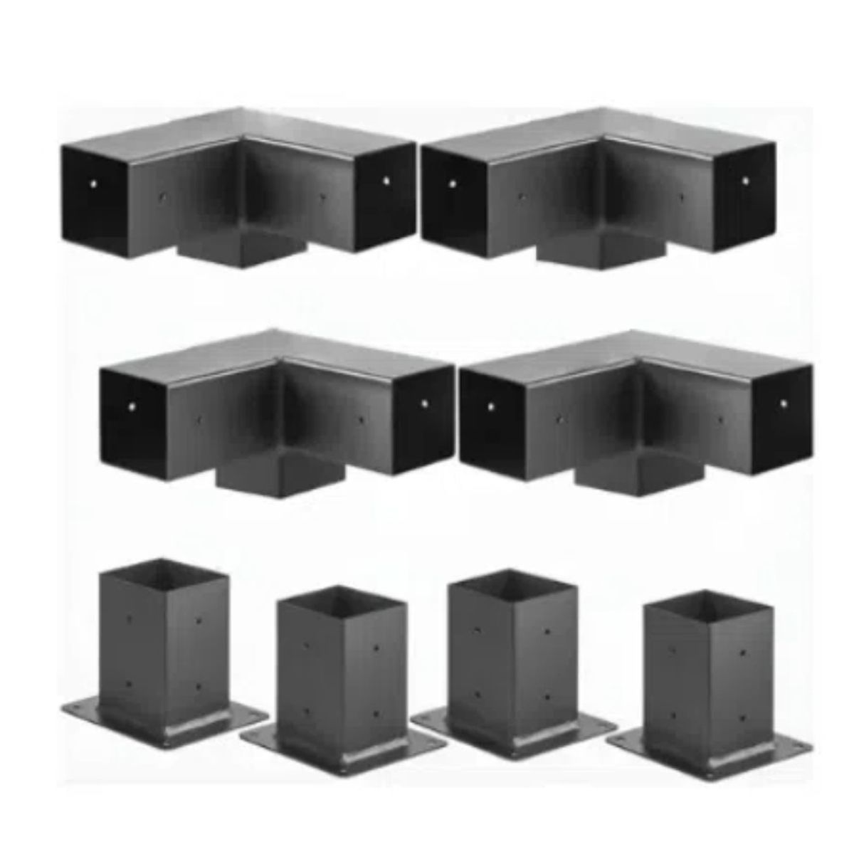 MUNDO MAGIA - Kit Herrajes Pérgola 8 Piezas Para Vigas De 4 X 4