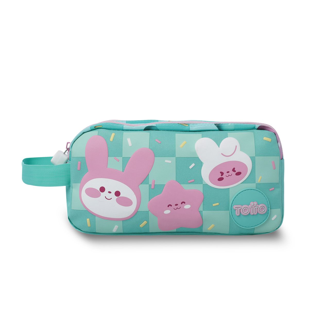 TOTTO - Estuche escolar niña 2 cuerpos Bunny Pump Grande Azul Totto