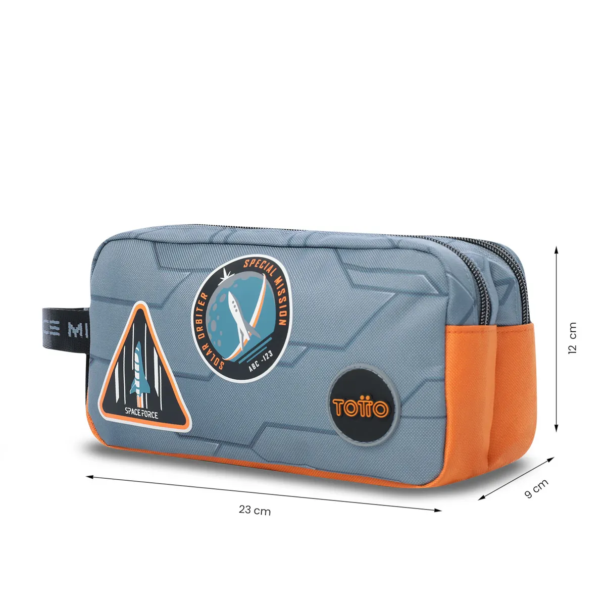 TOTTO - Estuche escolar Niño 2 cuerpos Gemini Grande Gris Totto