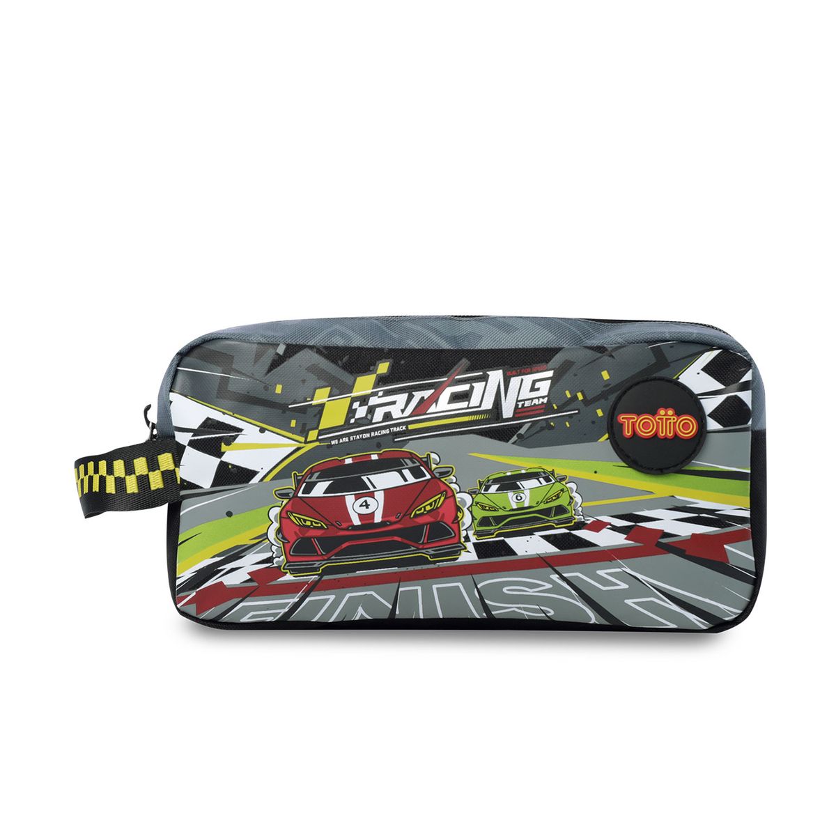 TOTTO - Estuche escolar niño 2 cuerpos Grand Prix Grande Gris Totto