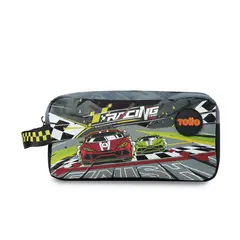 TOTTO - Estuche escolar niño 2 cuerpos Grand Prix Grande Gris