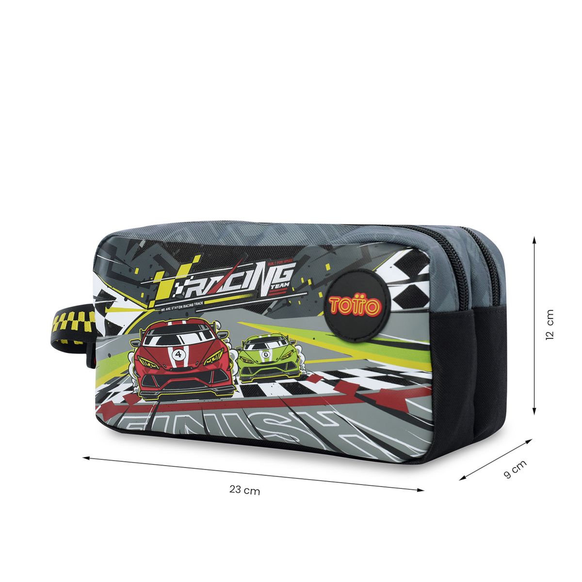 TOTTO - Estuche escolar niño 2 cuerpos Grand Prix Grande Gris Totto