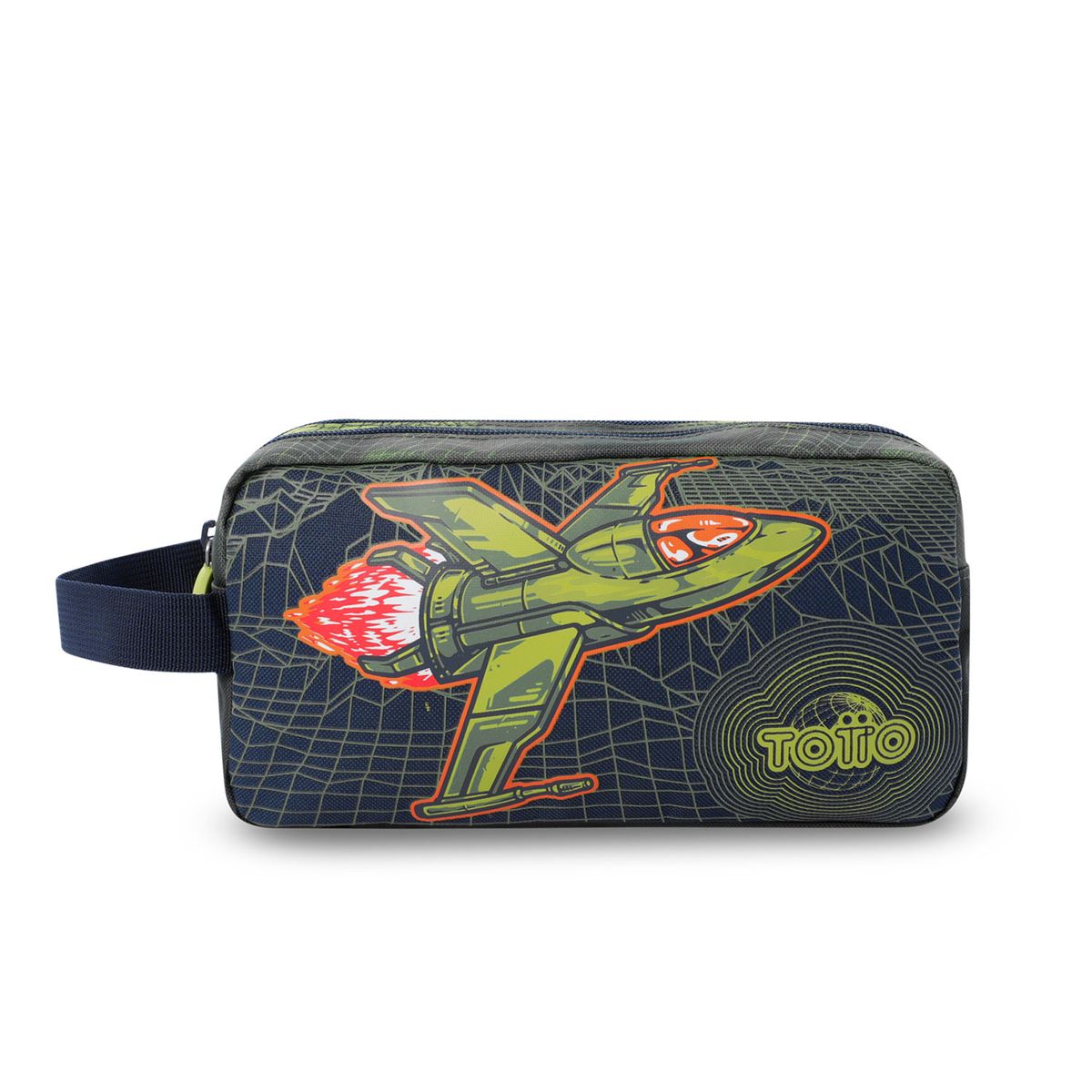 TOTTO - Estuche escolar niño 2 cuerpos Explorer Ship Grande Verde Totto