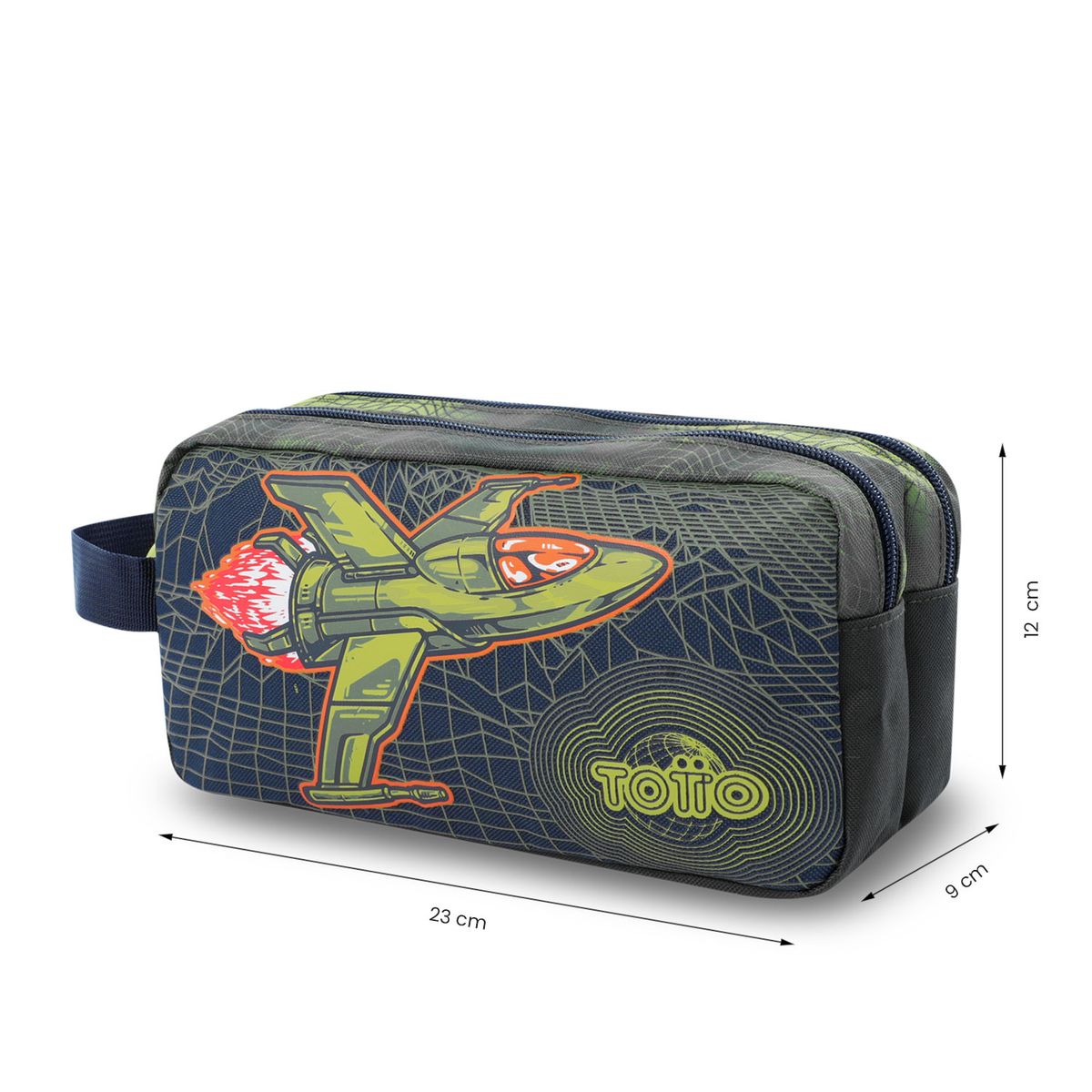 TOTTO - Estuche escolar niño 2 cuerpos Explorer Ship Grande Verde Totto