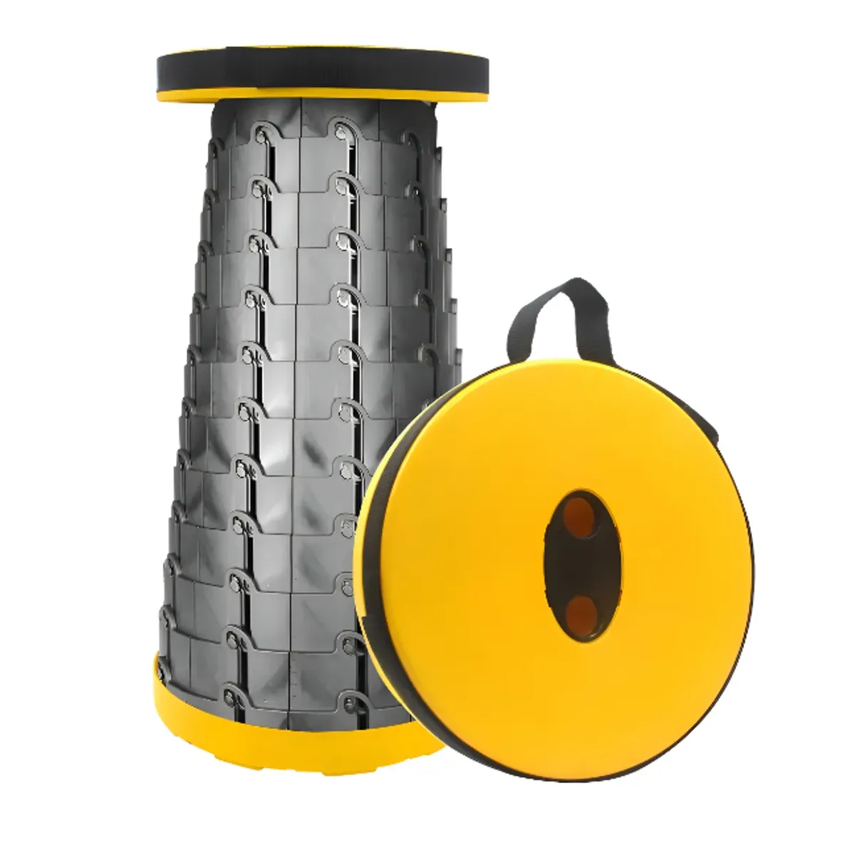 GENERICO - Taburete Plegable Silla Telescopica Silla Portatil Retraible Color Dorado