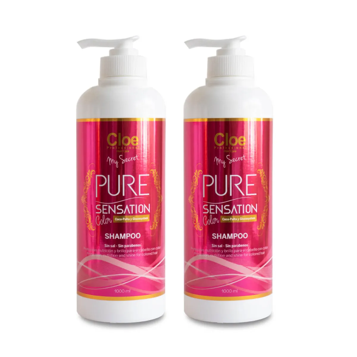 CLOE - Cloe Set x2 shampoo Color Pure Sensation sin sal ni parabenos 1000 ml.