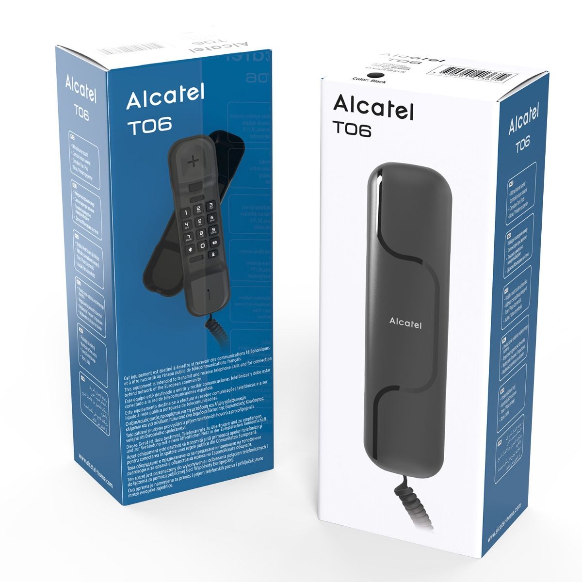ALCATEL - Teléfono Alcatel T06 Fijo Color Negro
