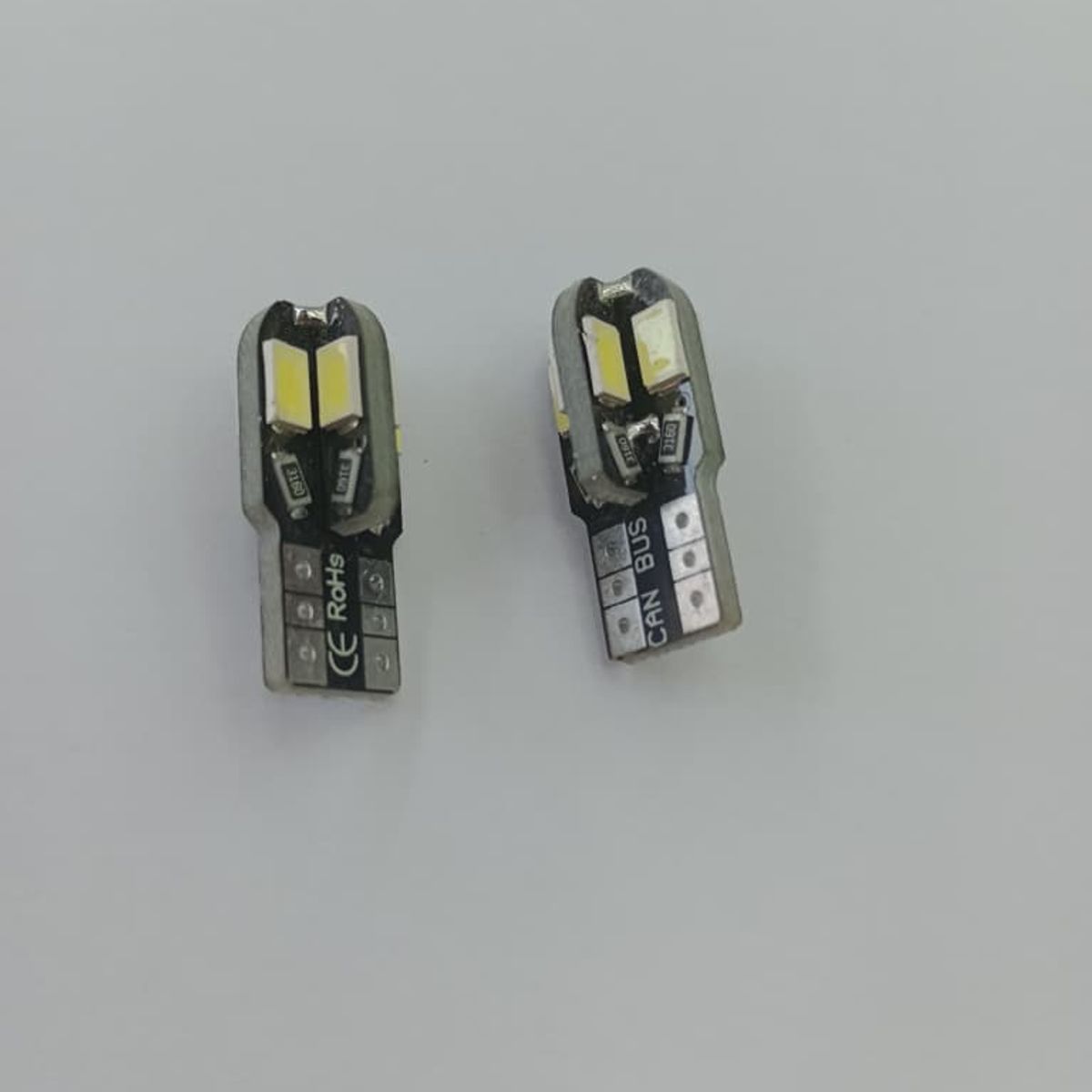 GENERICO - Par ampolletas led T10 W5W colita de pez antierror canbus 8led 12v
