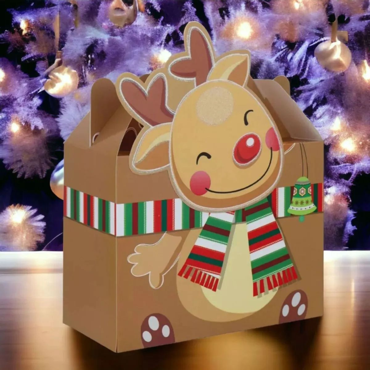 GENERICO - 12 Cajas De Regalo Navidad 3D Premium 16*12cm