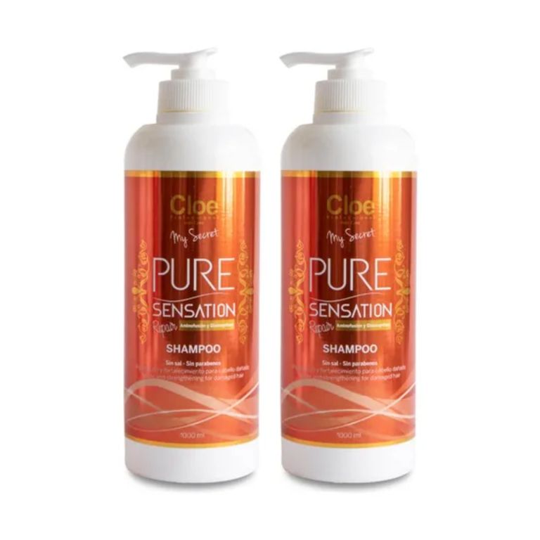 Set x2 shampoo Repair Pure Sensation sin sal ni parabenos 1000 ml.