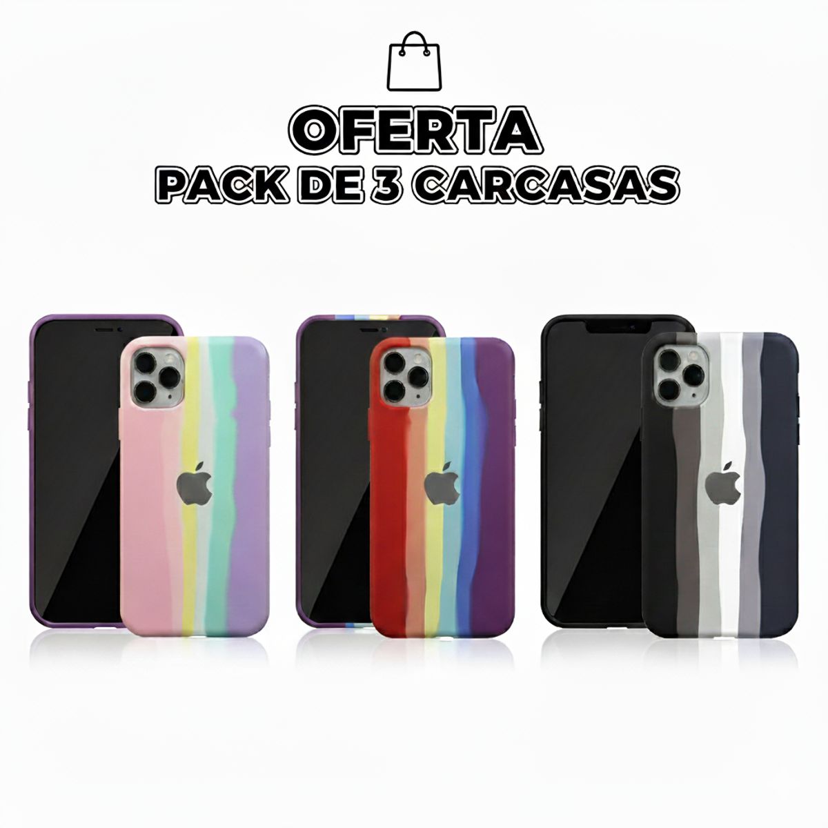 GENERICO - Pack 3 Carcasas para iPhone 13/14