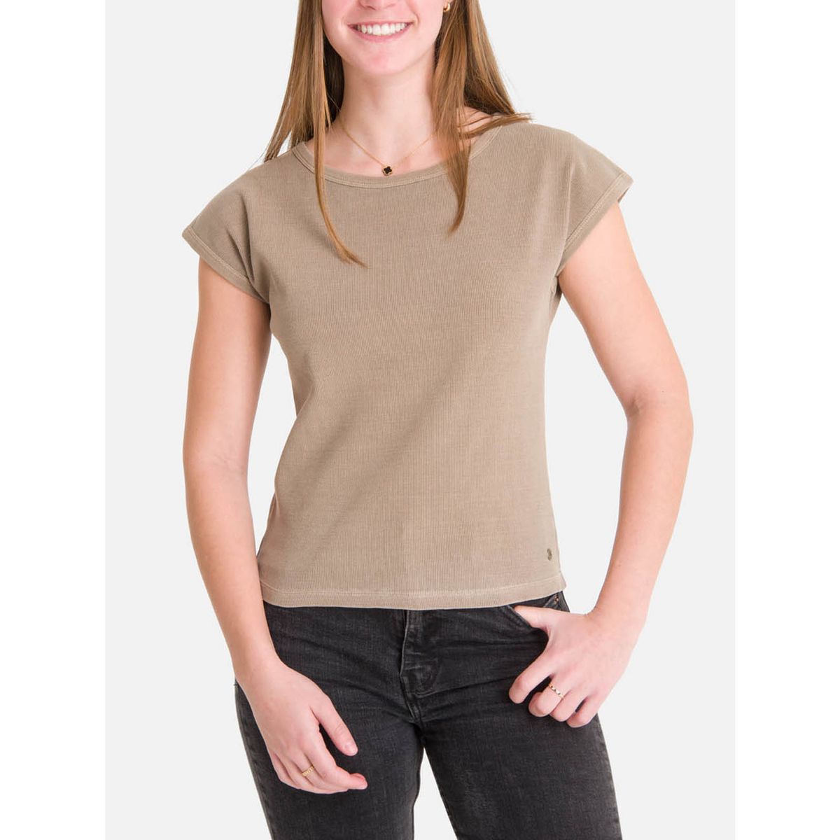 BURTON - Polera m/c Mujer Essential Café BURTON