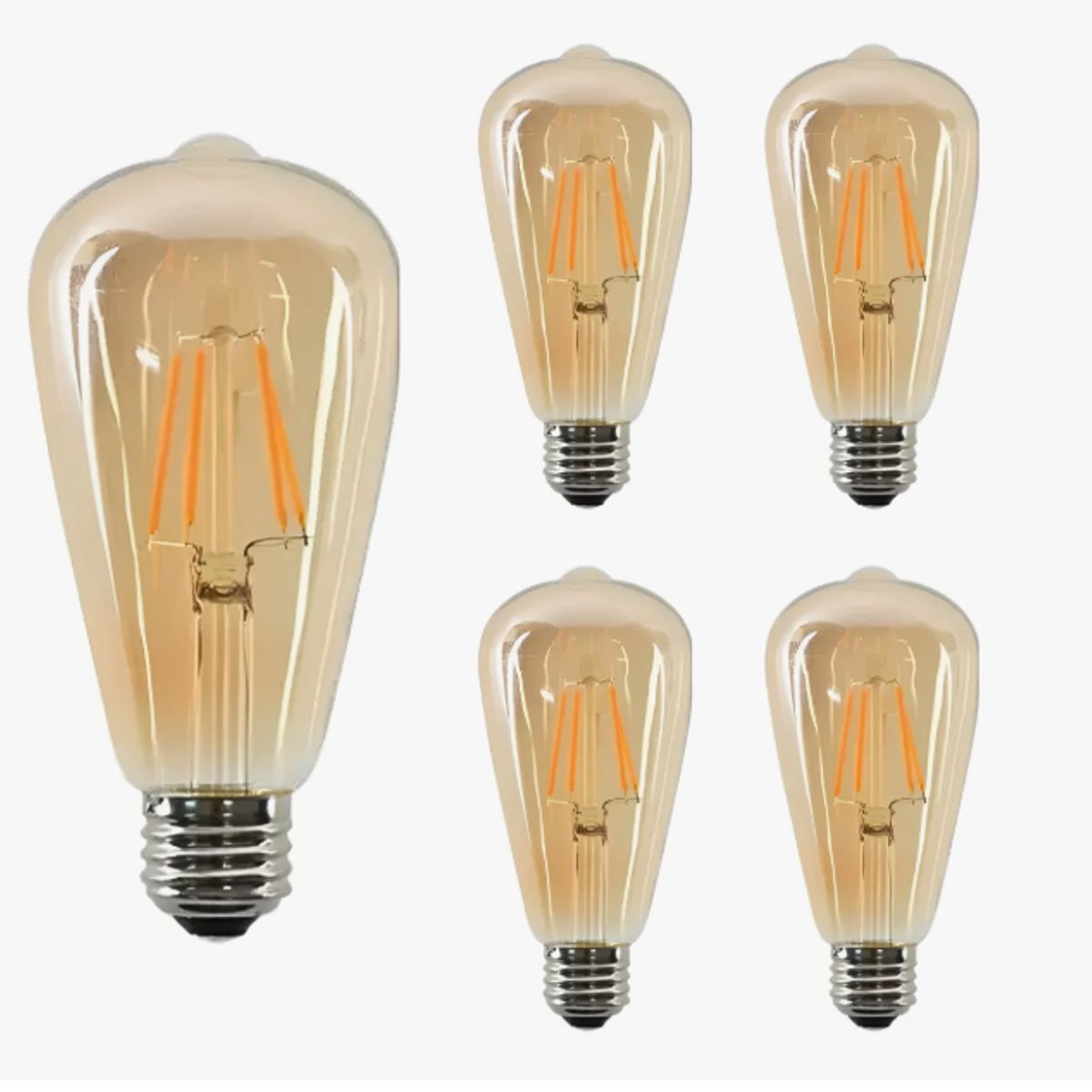 WANT - Pack 5 Ampolleta Led St64 Vintage E27 8w 2700k