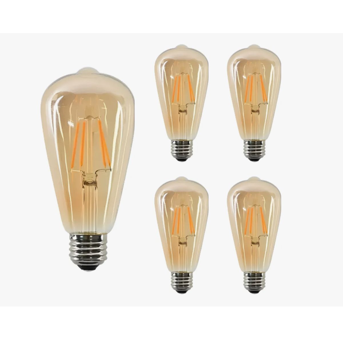 WANT - Pack 5 Ampolleta Led St64 Vintage E27 8w 2700k