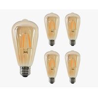 Pack 5 Ampolleta Led St64 Vintage E27 8w 2700k