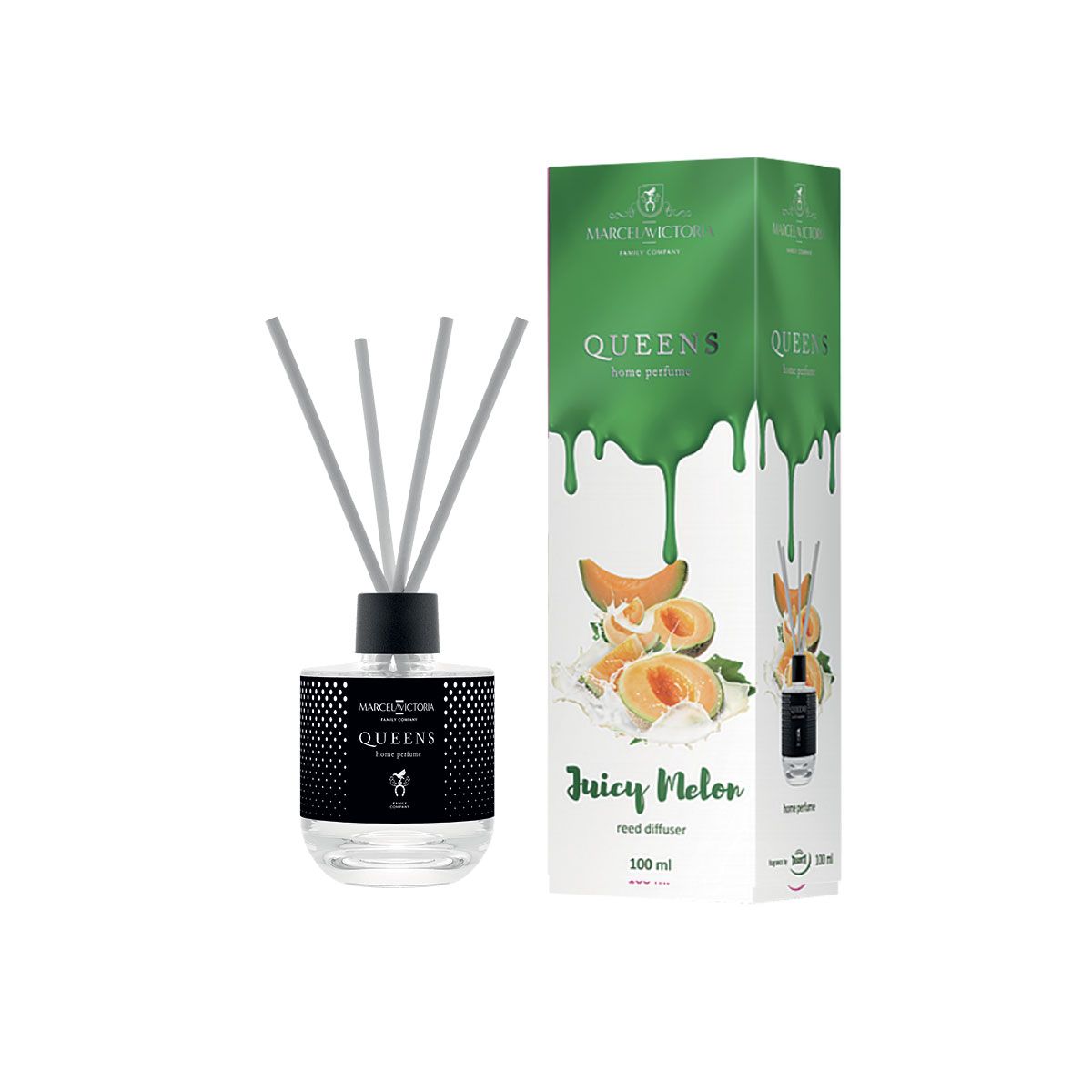 GENERICO - Difusor Mikado con Palitos Queens Juicy Melon  100ml