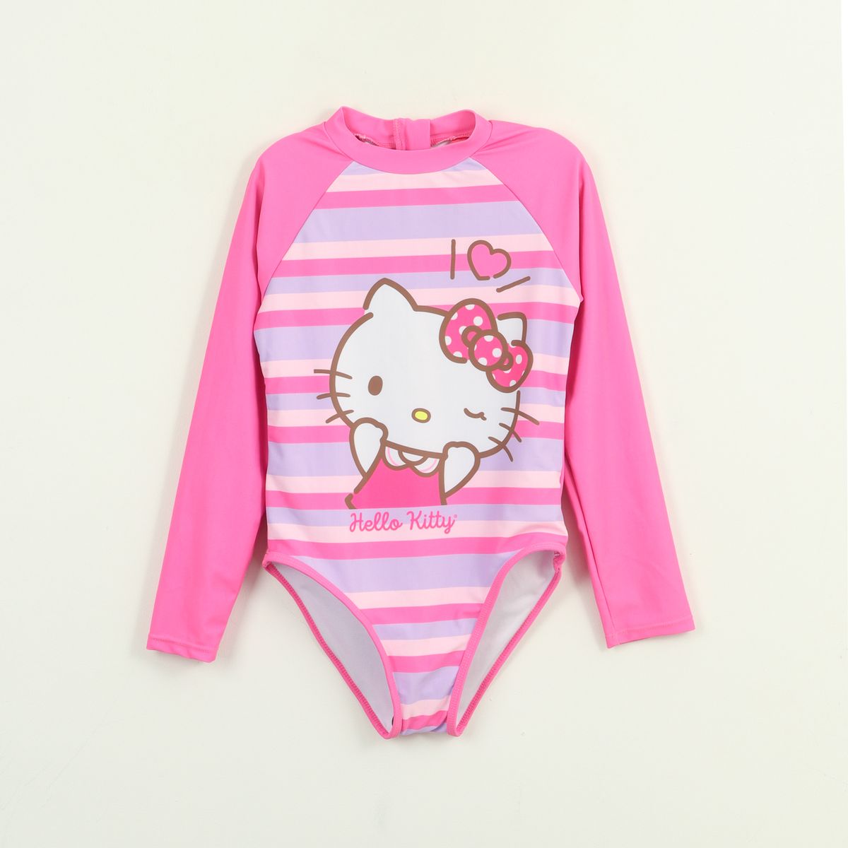 HELLO KITTY - Traje de baño Niña Rosado Rayas Estampado Hello Kitty