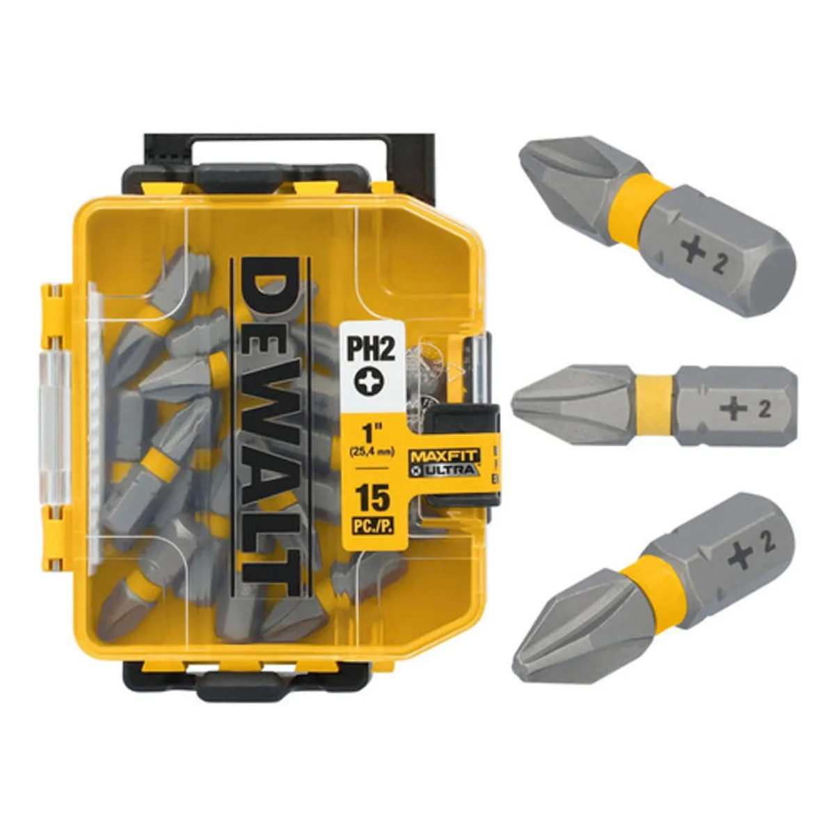 GENERICO - Set 15 Puntas Phillips 1 Ph2 Maxfit Dwa1ph2umf15 Dewalt