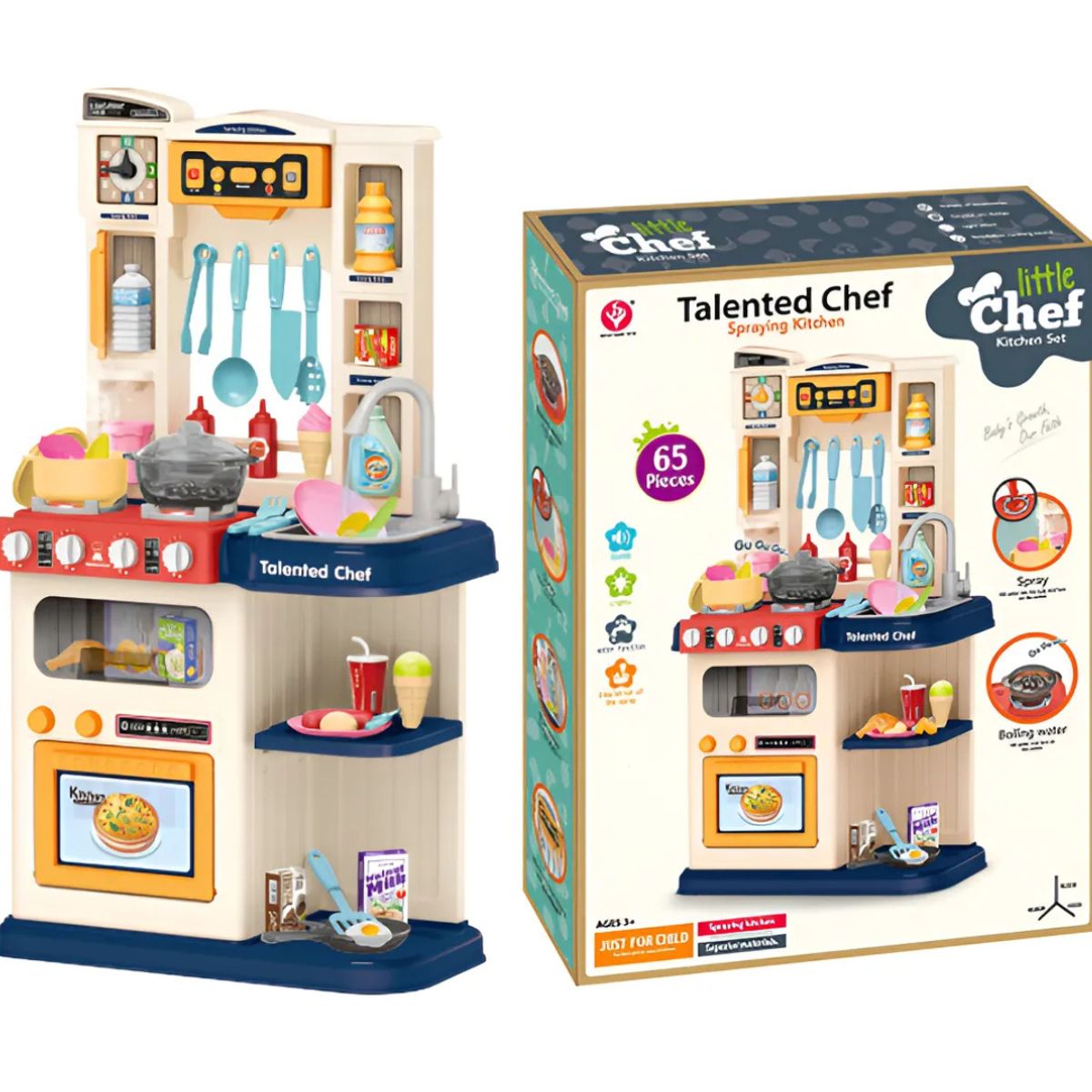GENERICO - Set De Cocina Chef Con Luz, Sonido Y Accesorios 65 Piezas