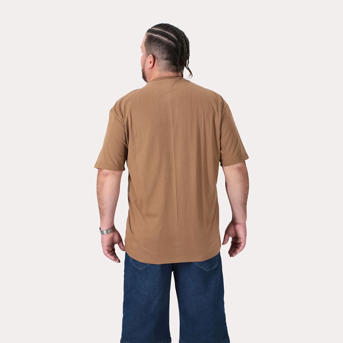 GANGSTER - Plus Polera MC Basica Latic Café Oscuro Gangster