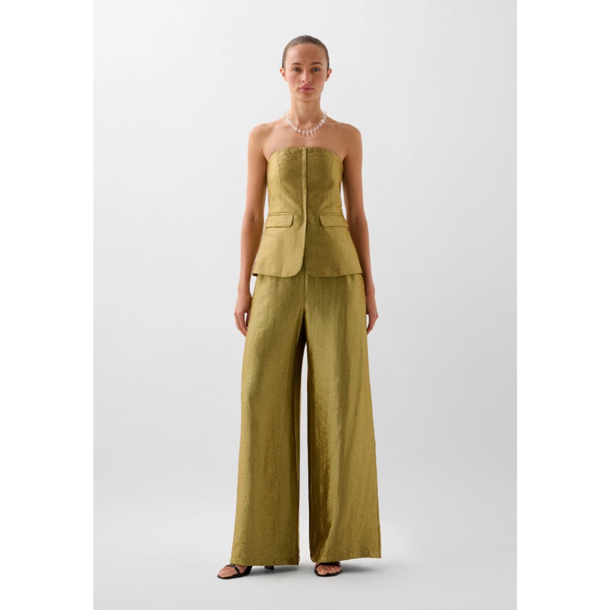 SCALPERS - PANTALÓN FLUIDO METALIZADO PINZAS