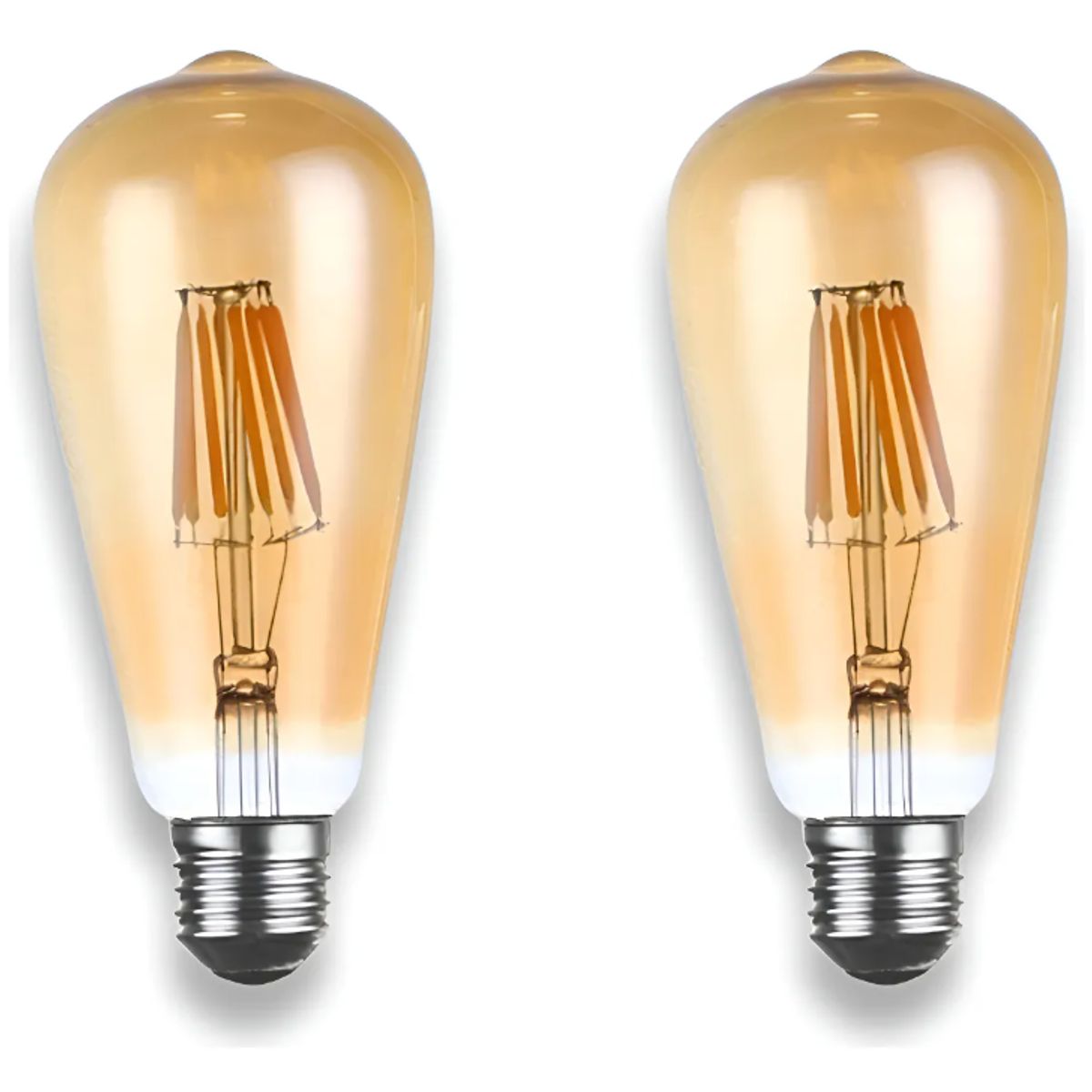 WANT - Pack 2 Ampolleta Led St64 Vintage E27 8W 2700k
