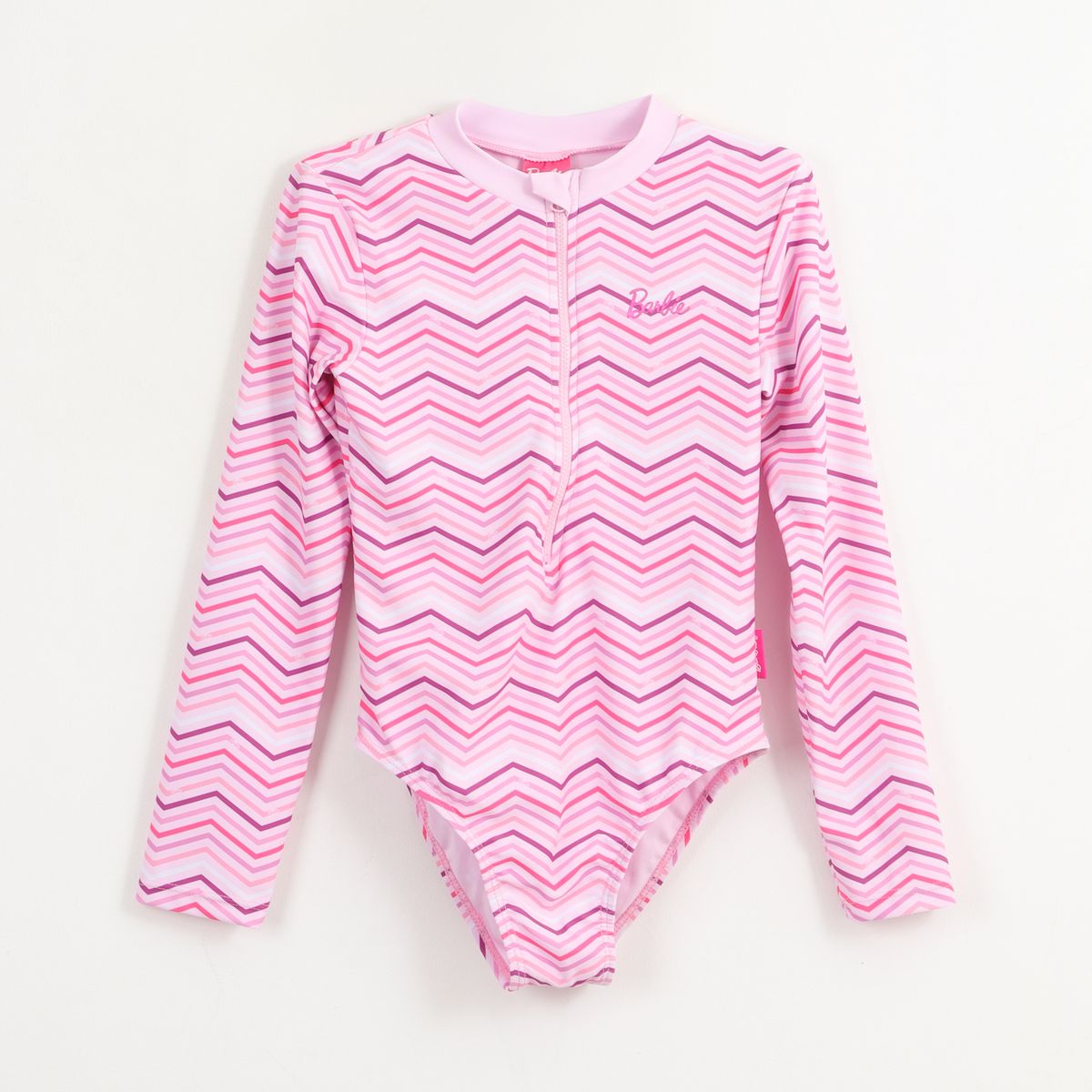 BARBIE - Traje de baño entero Niña Rosado Rayas Estampado Barbie