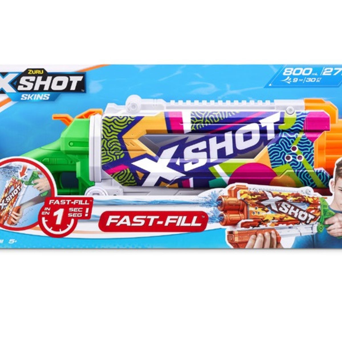 ZURU - X Shot Lanza Aguas Fast Fill Modelo Ripple