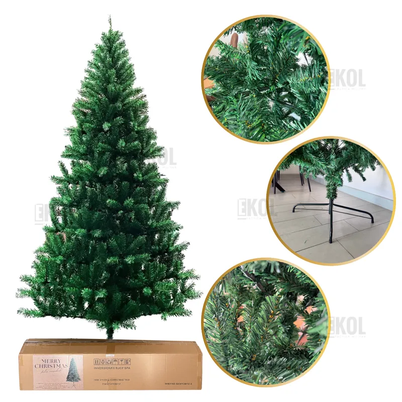 EKOL TACTICA MILITAR - Árbol De Navidad Premium Frondoso 2.10 M Con 1000 Ramas Color Verde Clásico