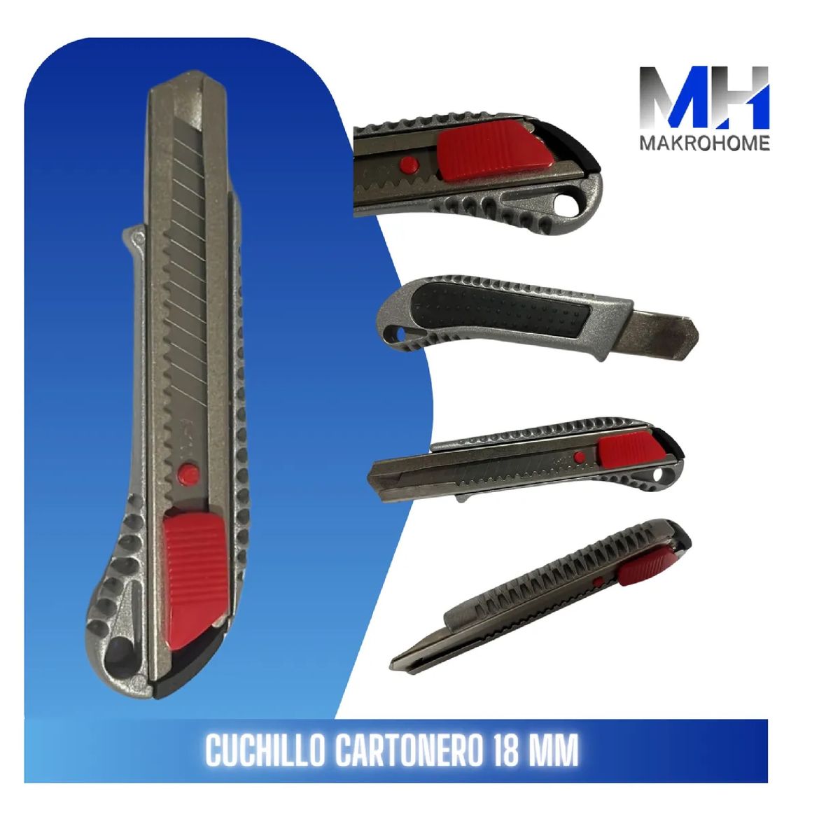 INOXCROM - Cuchillo Cartonero Profesional 18mm Cutter Exacto Pack X3