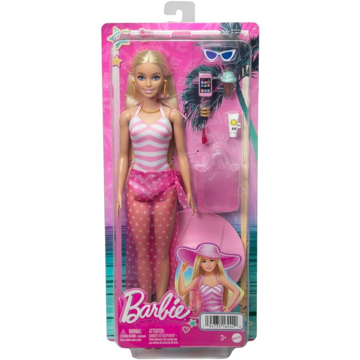 BARBIE - Barbie Muñeca Día De Playa Con Accesorios