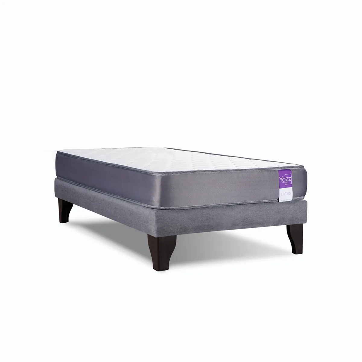 YAZZ - Cama Europea 1 Plaza Lotus Yazz Colchon Espuma Alta Densidad